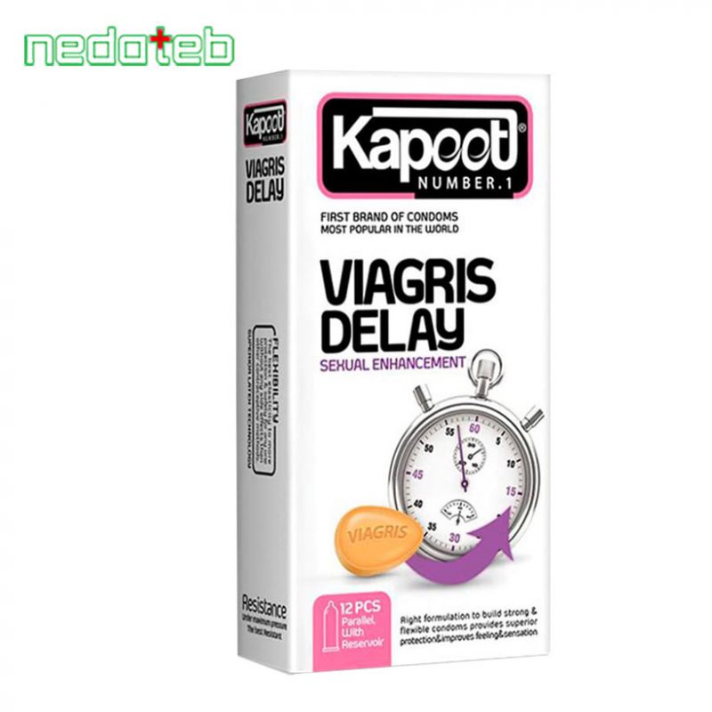 کاندوم تاخیری حاوی لوبریکانت کاپوت مدل Viagris Delay بسته 12 عددی